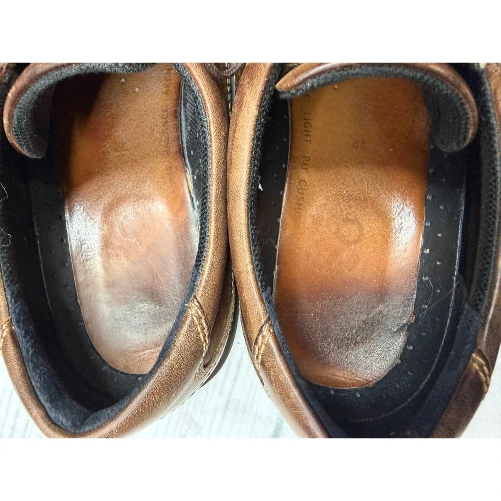 Ecco‎ Derby Shoes Mens Brown Leather Lace Up Square Toe Oxfords Size 44